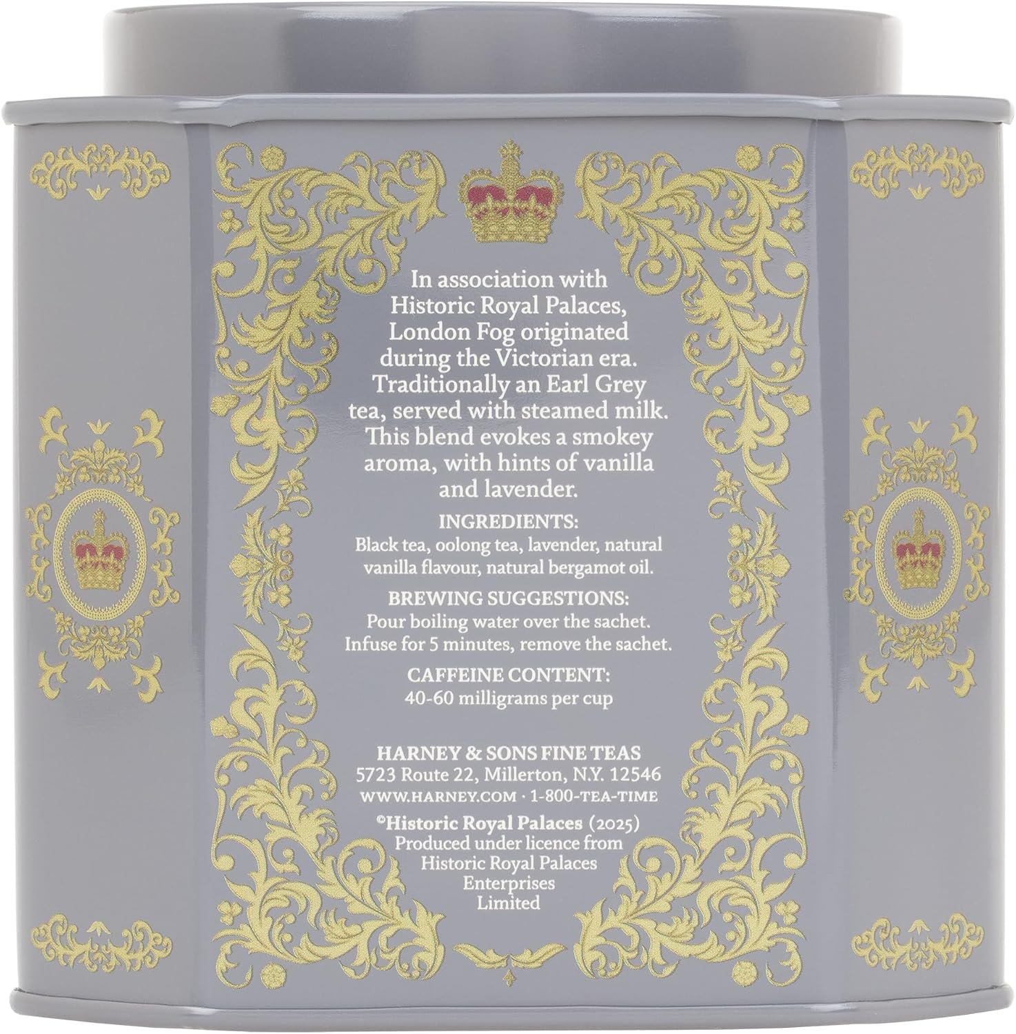 Harney & Sons Victorian London Fog Tea, 30 Sachets in Tin | Black and oolong teas with bergamot, vanilla, citrus and lavender. Contains caffeine. - Image 4